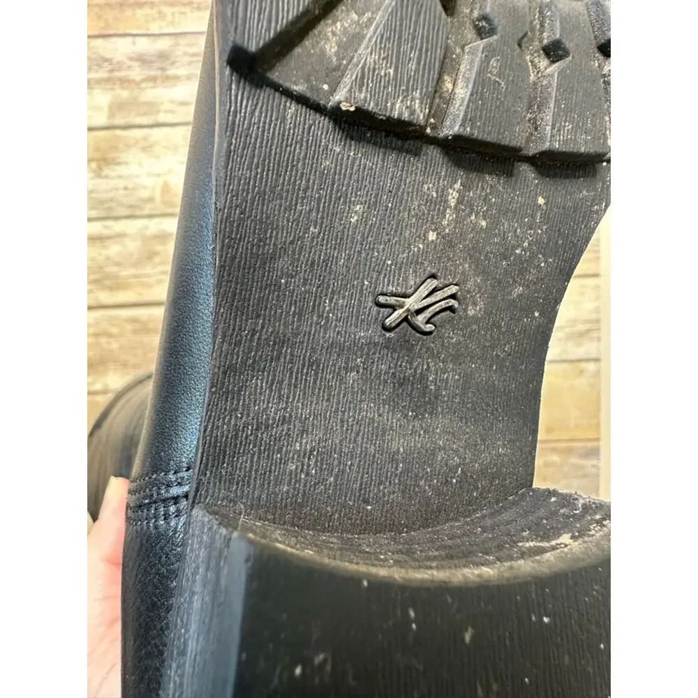 KENNETH COLE Exclusive THINK UR TOUGH Black Leather Boots 8.5
